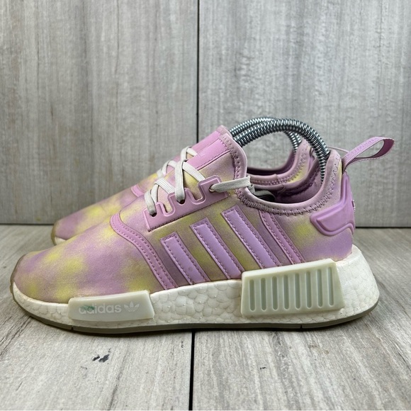 Adidas NMD R1 Pink Purple Running Sneaker Athletic Shoe Youth Girls Size 4 - Picture 1 of 10